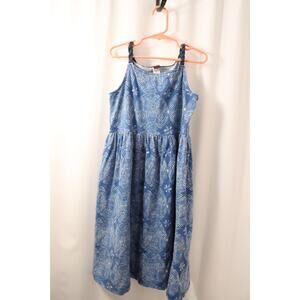 Tea Short Blue Dress Size 12 Cotton Sleeveless (35)